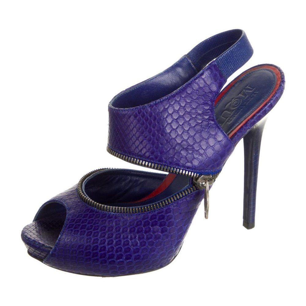 Alexander McQueen Snakeskin Slingback Sandals